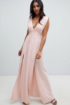  Premium Lace Insert Pleated Maxi Dress from ASOS DESIGN