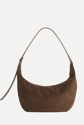 Curved Suede Bag