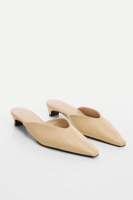 Pointed Toe Leather Shoes from Mango