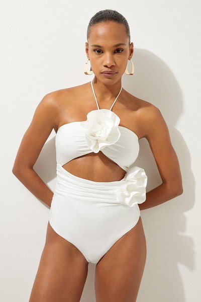 Rosette Cut Out Detail Swimsuit from Karen Millen 