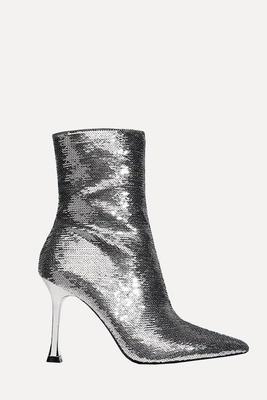 Sequinned High Heel Ankle Boots from Stradivarius