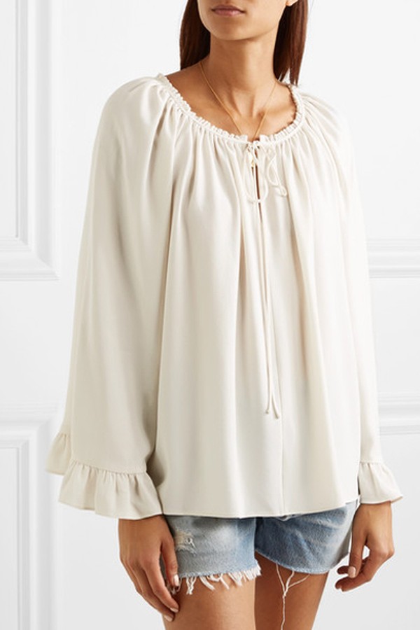 Fleur Ruffled Cady Blouse from Elizabeth & James