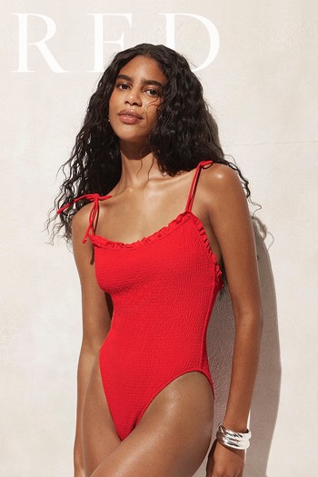 Smocked Tie-Shoulder One-Piece Swimsuit, £143 | J.Crew