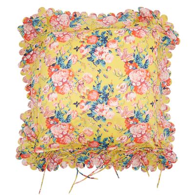 Nimbo Scalloped-Edge Floral-Print Cotton Cushion from Horror Vacui