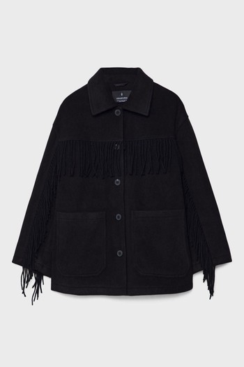 Long Soft Overshirt With Fringing from Stradivarius