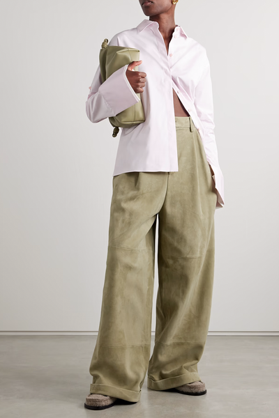 Paneled Suede Wide Leg Pants from Loewe