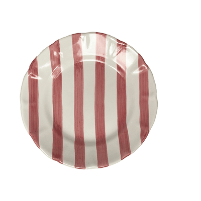 Popolo Large Pink Striped Plate from Anna + Nina