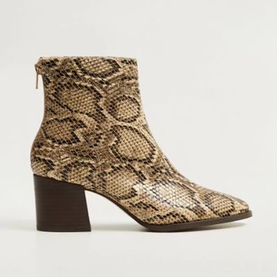 Snake-Effect Ankle Boots from Mango