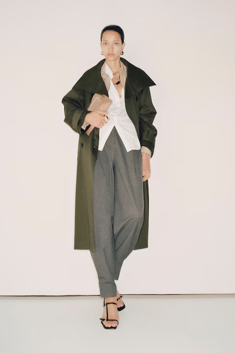 Long Double-Breasted Trench Coat from Mango