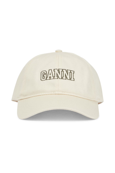 Logo Embroidered Cotton Twill Cap from Ganni