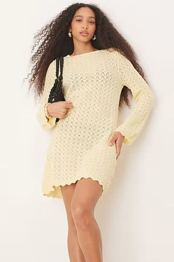 Knitted Mini Dress With Flared Sleeve from ASOS DESIGN