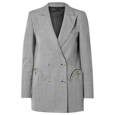Kentra Everyday Double-Breasted Houndstooth Wool Blazer from Blaze Milano