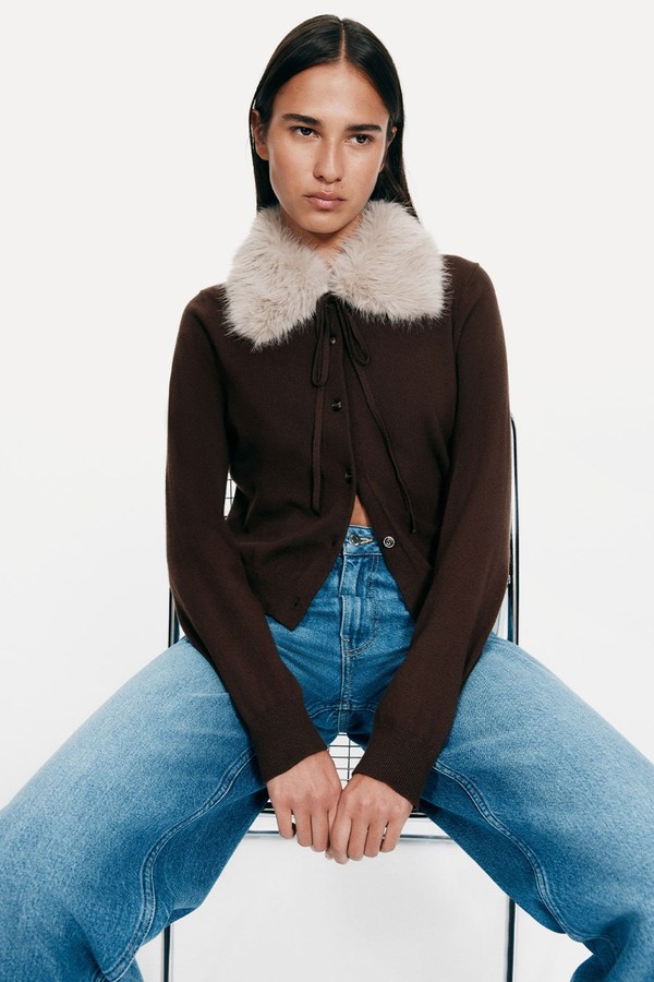 Fur Collared Cardi from H&M