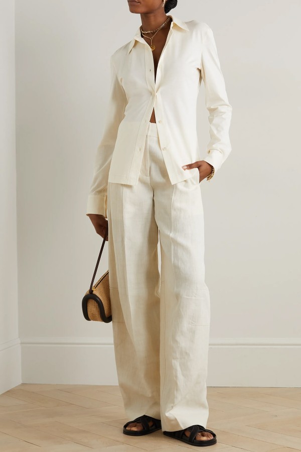 Organic Cotton-Jersey Shirt from TOTEME + NET SUSTAIN