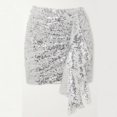 Emely Ruched Sequined Chiffon Mini Skirt from In The Mood For Love