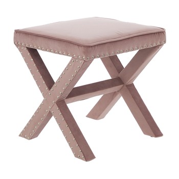 Blush Pink Velvet Stool