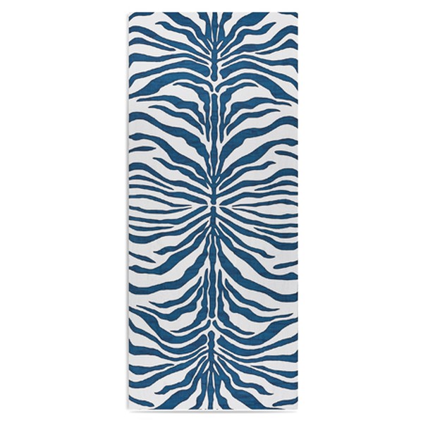 Zebra Linen Tablecloth in Petrol