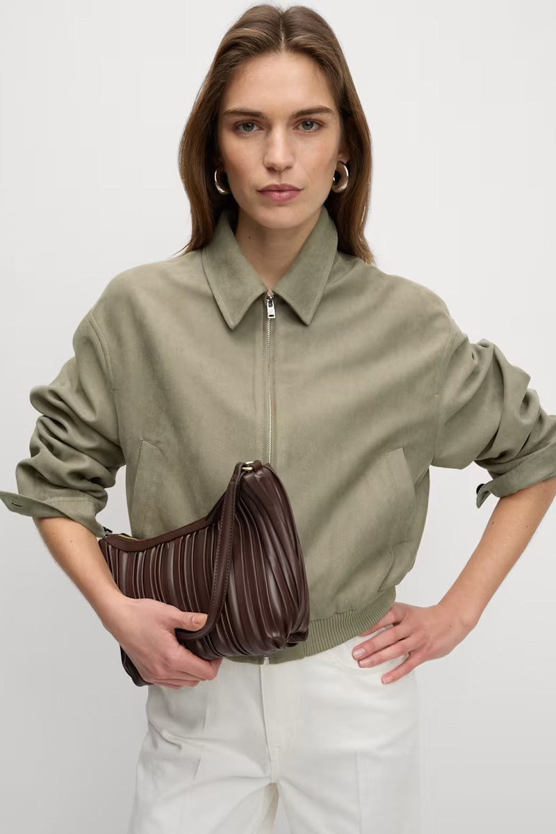 Suedette Relaxed Harrington Jacket