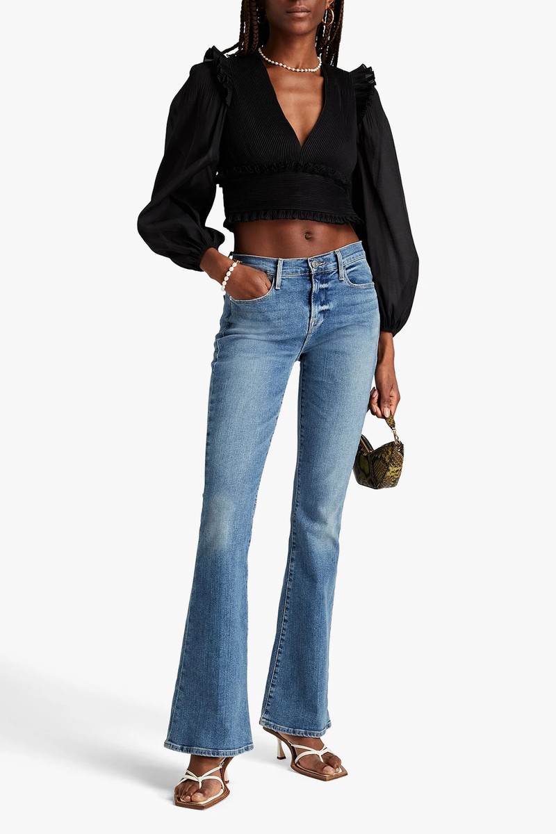 Cropped Ruffled Plissé-Organza Top from Zimmermann
