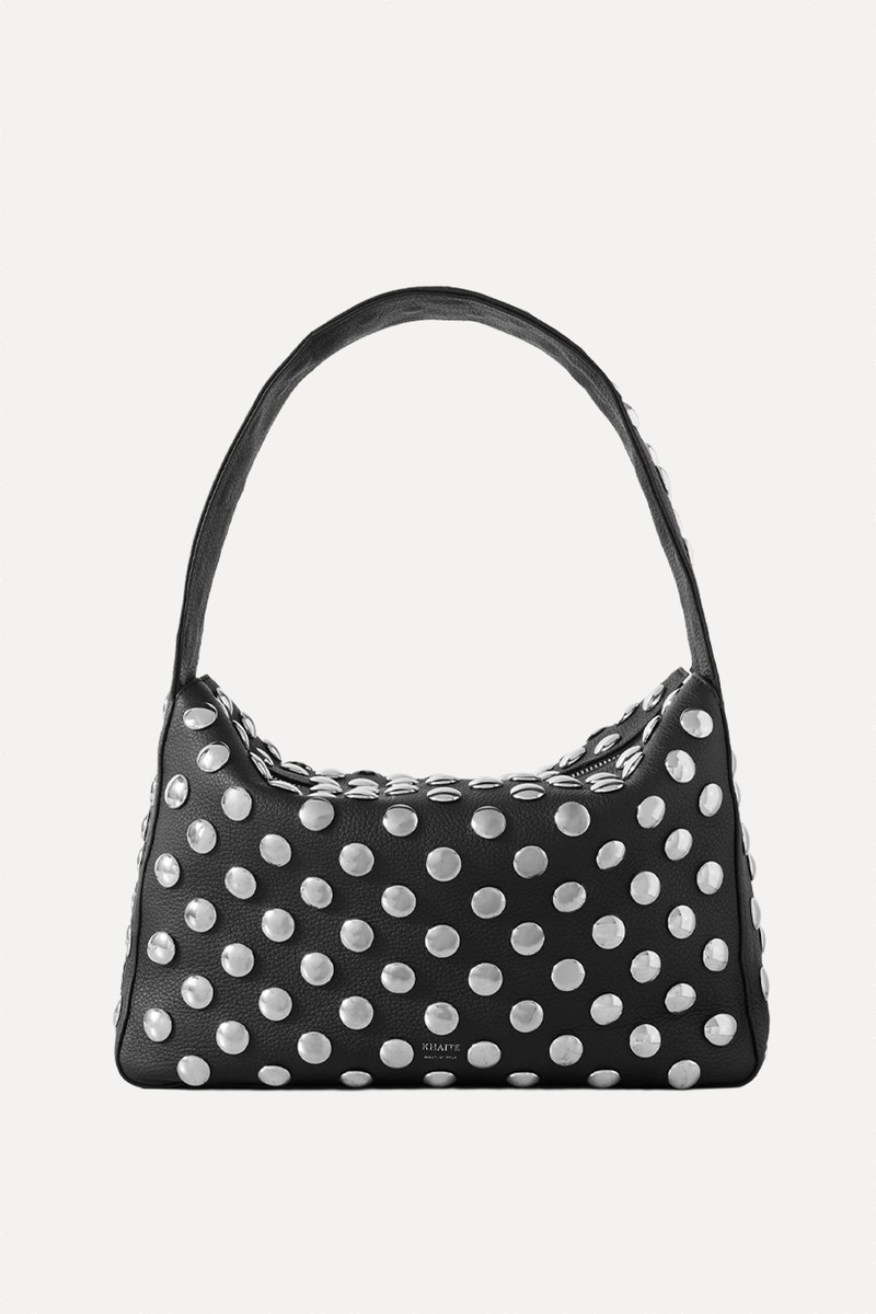 Elena Studded Textured-Leather Shoulder Bag from Khaite