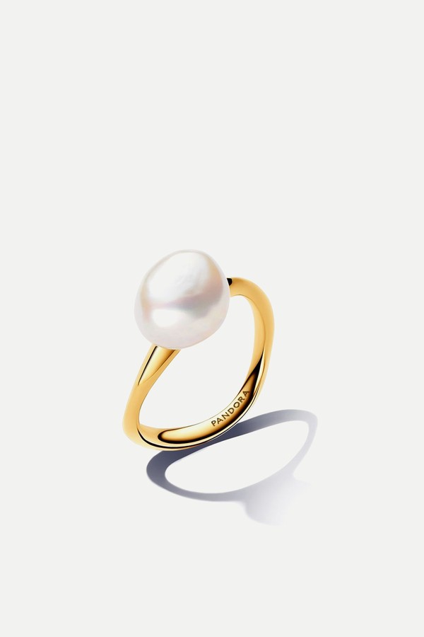 Baroque Treated Freshwater Cultured Pearl Ring