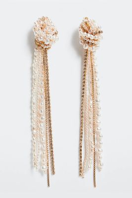 Earrings Combined Knot Pearls