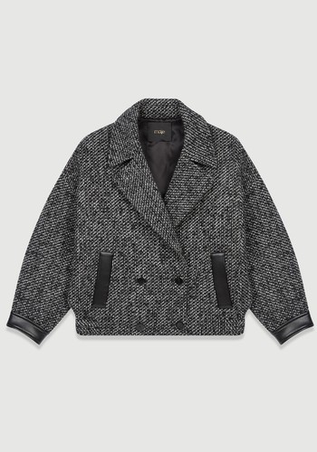 Marl Blouson-Style Coat