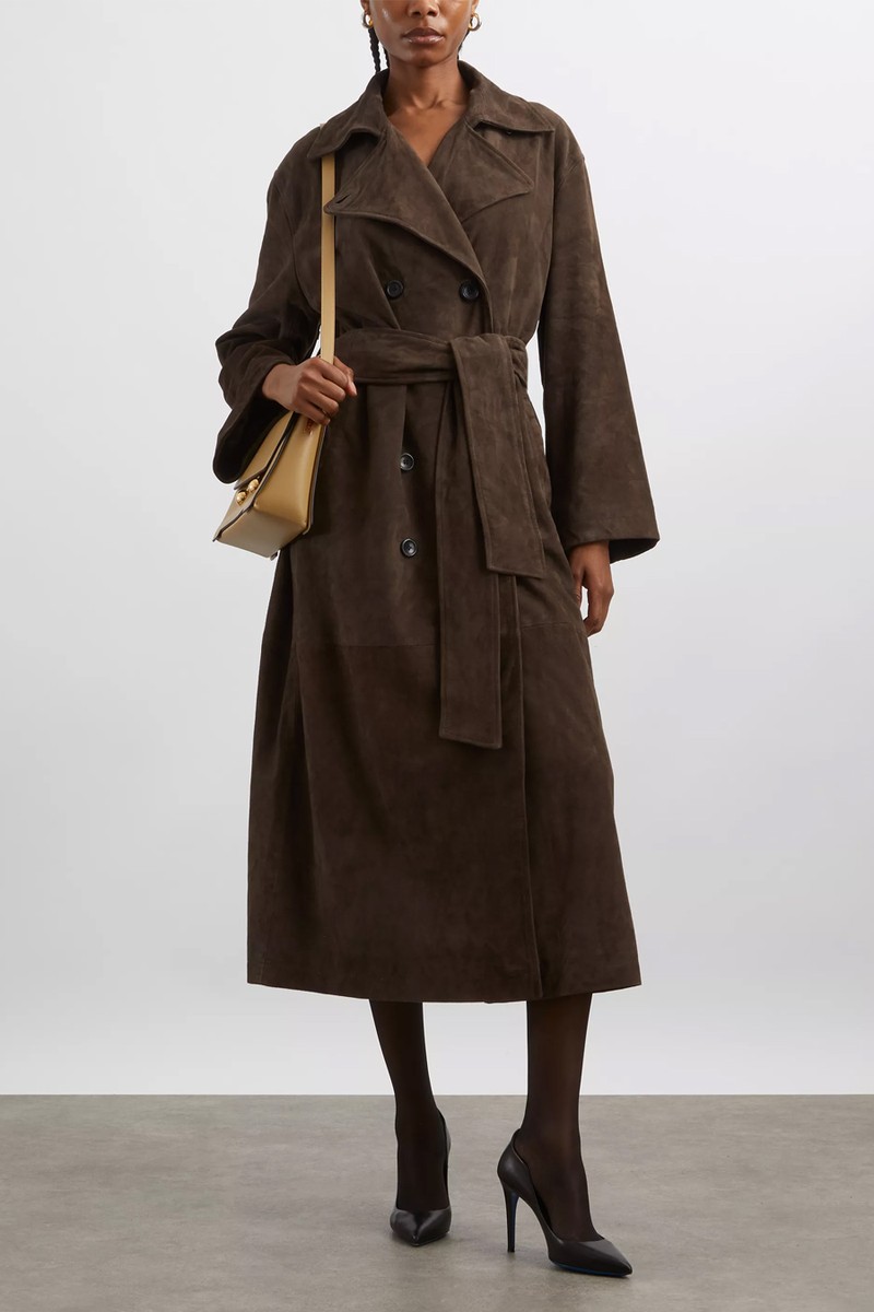 Vega Suede Trench Coat from Stylein