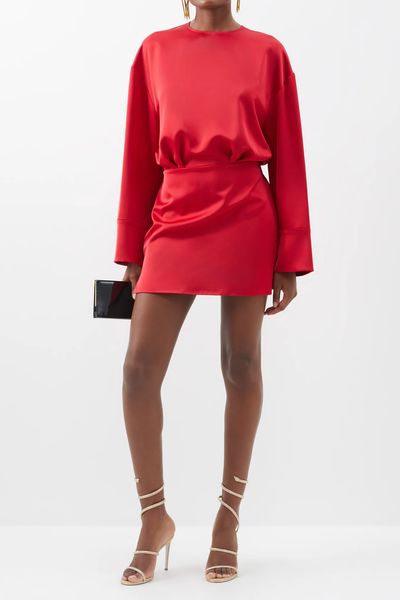 Long-Sleeved Satin Mini Dress from The Attico