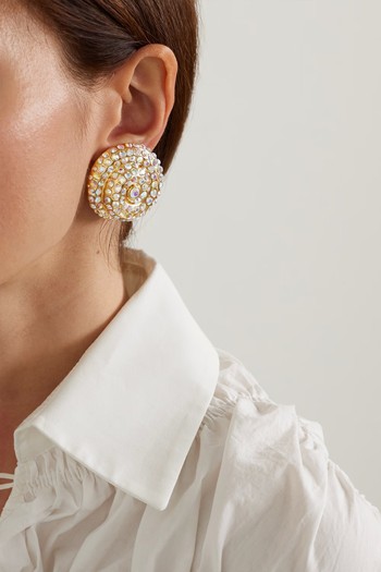 Le Soleil Gold-Plated Crystal Clip Earrings, £345 | Pearl Octopuss.y