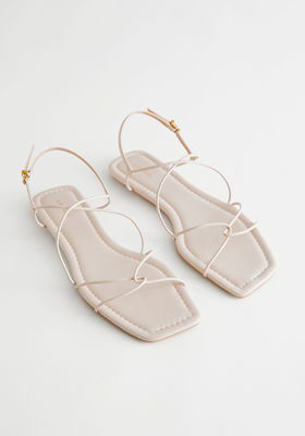 Squared Toe Leather Sandals