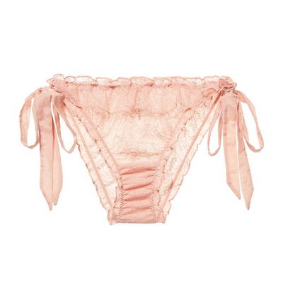 Satin-Trimmed Ruffled Briefs from Love Stories