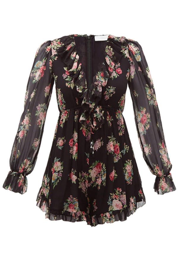 Honour Floral-Print Silk-Chiffon Playsuit from Zimmermann