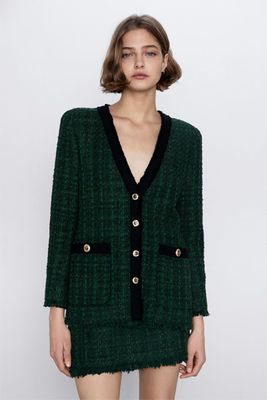 Contrast Tweed Jacket from Zara