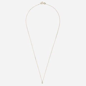 Gold S Diamond Initial Pendant Necklace from Arum & Grey