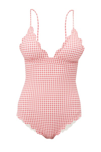 Santa Clara Gingham Scalloped-Edged Swimsuit from Marysia