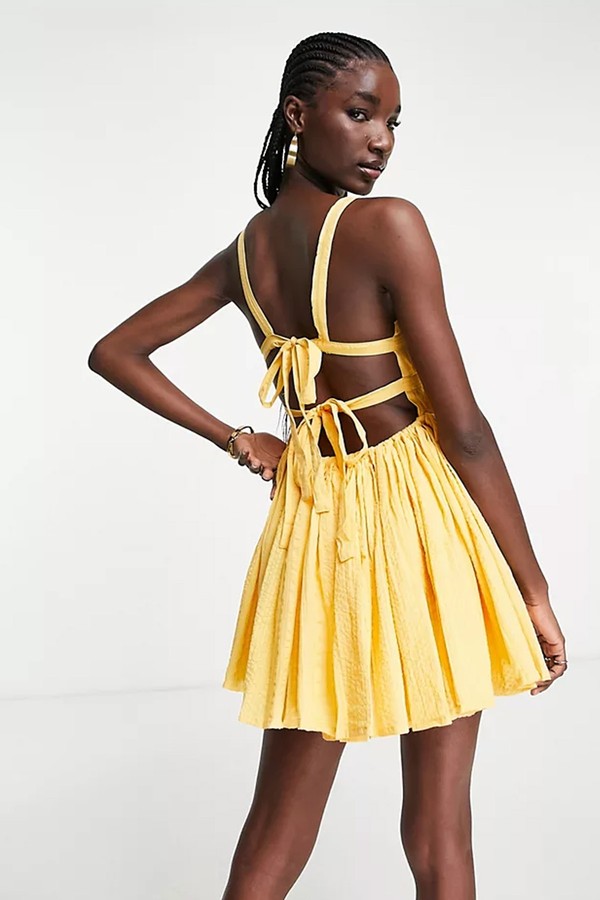 PETITE STRAPPY MINI SKATER SUNDRESS from ASOS DESIGN
