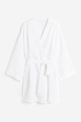 Linen-Blend Dressing Gown