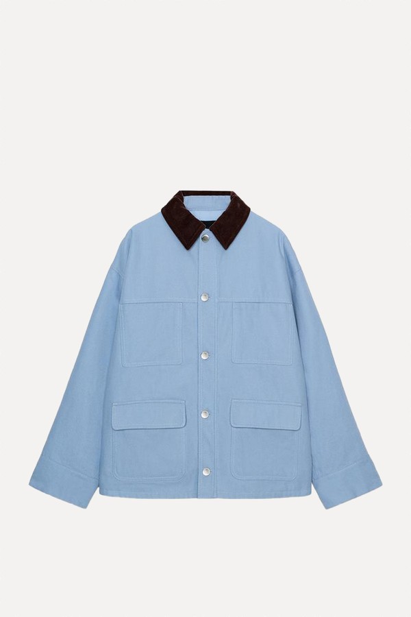 Quilted Jacket With Contrast Collar