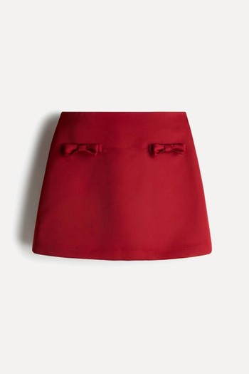 Bow-Detail Satin Mini Skirt from H&M