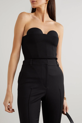 Ribbed Silk-Blend Bustier Top from Burberry