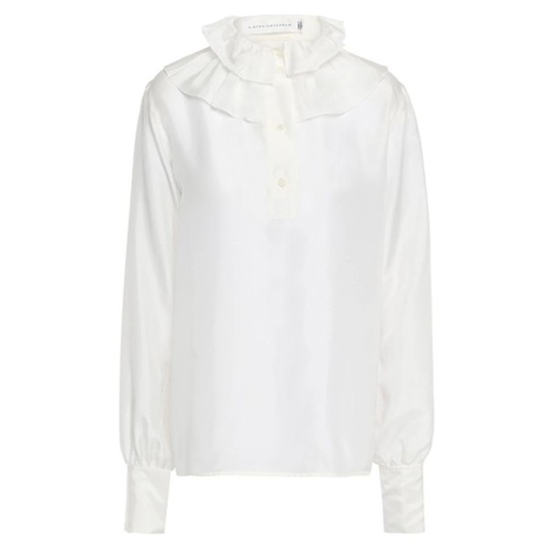 Ruffled Silk-Habotai Blouse from Victoria Beckham