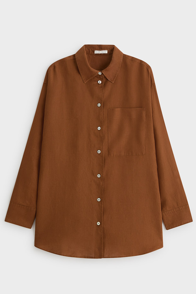 100% Linen Long-Sleeved Shirt from Oysho