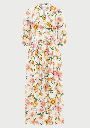 Cotton Broderie Midi Volume Shirt Dress from Hayley  Menzies 