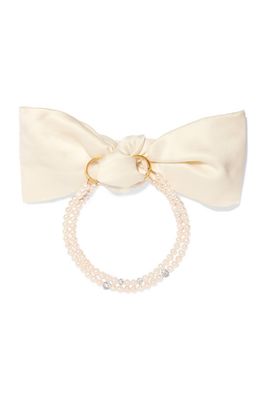 Lily Gold-plated, Pearl, Crystal And Satin Choker from Magda Butrym