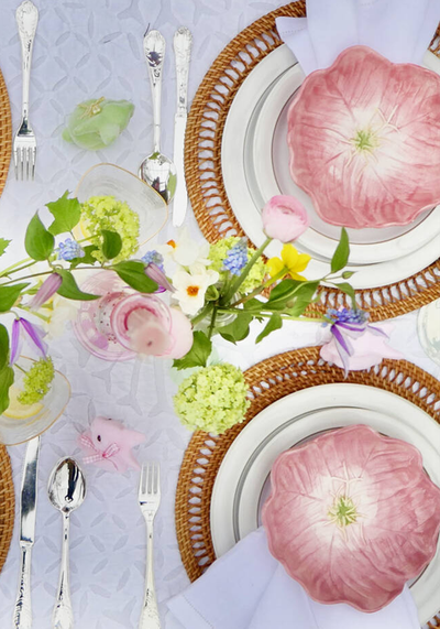 Pair Of Scalloped Flower Bowls from Dress For Dinner Tablescapes