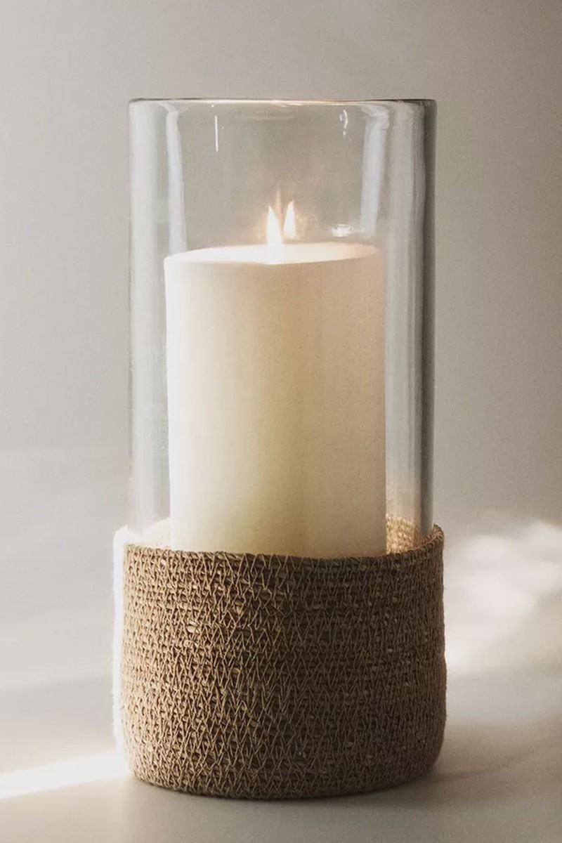 Glass & Jute Lantern 