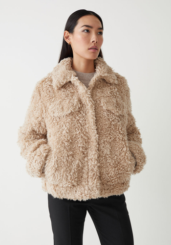 Collared Faux Fur Jacket