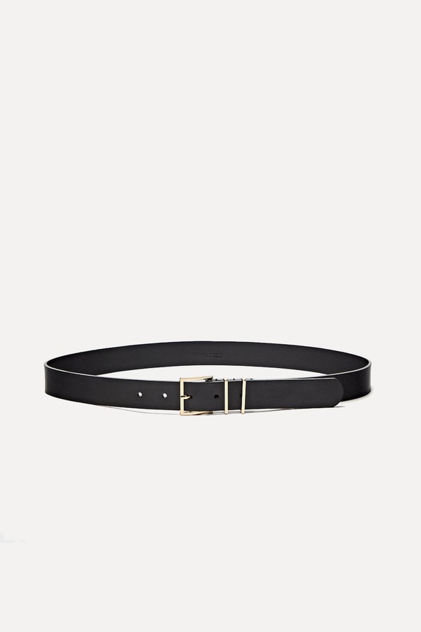 Leather Belt With Square Buckle from Massimo Dutti