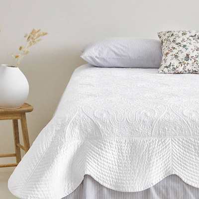 Scalloped-Edge Raised Damask Quilt from Zara